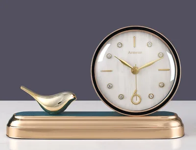 Bird Silent Art Desktop Clock Ornaments Desktop Living Room Creative Fashion Clock Pearl White - Shop at LoveMi