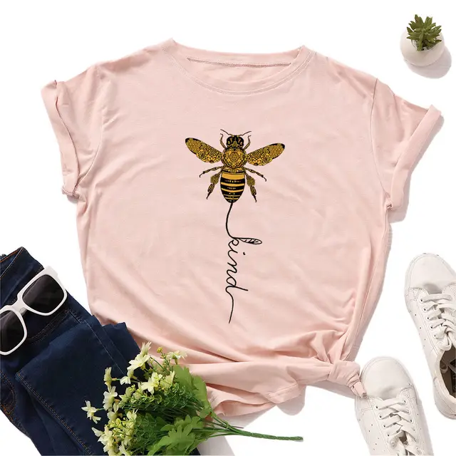 European And American Women'S Loose Round Neck Short Sleeved T Shirt Women'S Base Light Pink - Shop at LoveMi