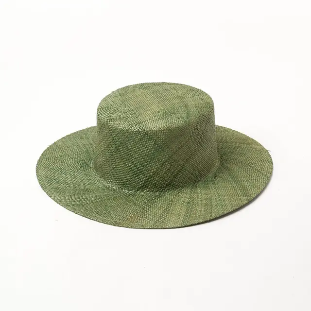 Fashionable And Simple Sunshade Flat Straw Hat Green - Shop at LoveMi