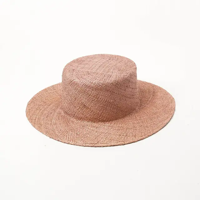 Fashionable And Simple Sunshade Flat Straw Hat Pink - Shop at LoveMi