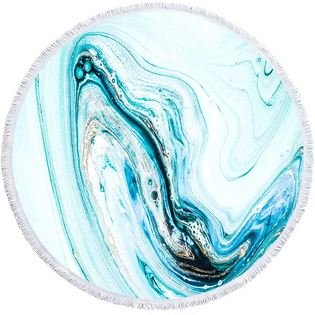 Supply Of Round Printed Beach Towels, Microfiber Shawls, Beach Towels, Flow Gold Series CanBe Customized - Shop at LoveMi