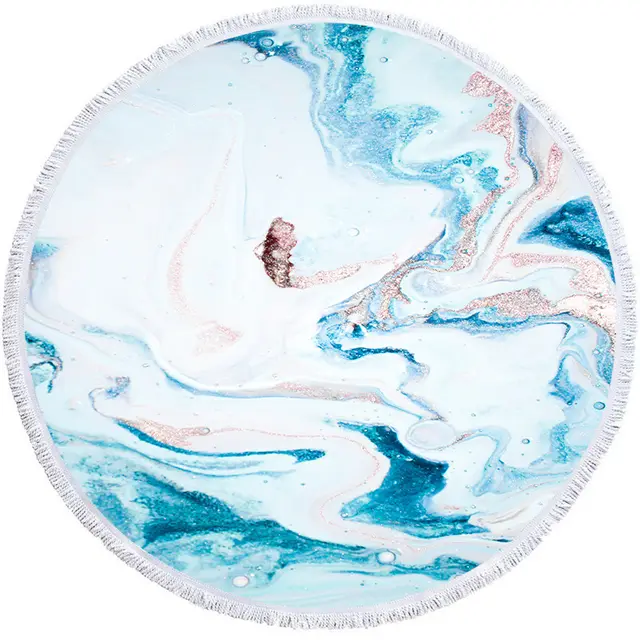Supply Of Round Printed Beach Towels, Microfiber Shawls, Beach Towels, Flow Gold Series CanBe Customized H - Shop at LoveMi