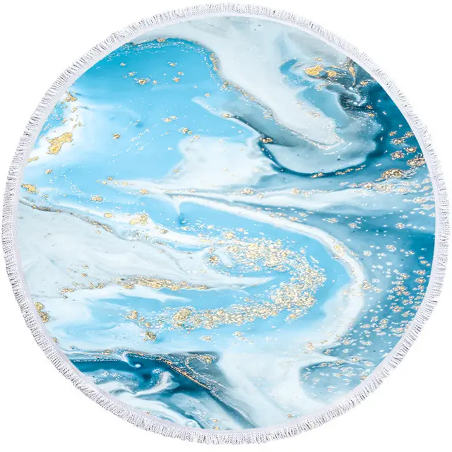 Supply Of Round Printed Beach Towels, Microfiber Shawls, Beach Towels, Flow Gold Series CanBe Customized I - Shop at LoveMi