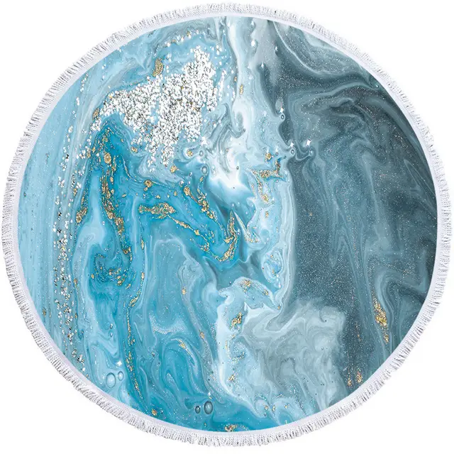 Supply Of Round Printed Beach Towels, Microfiber Shawls, Beach Towels, Flow Gold Series CanBe Customized J - Shop at LoveMi