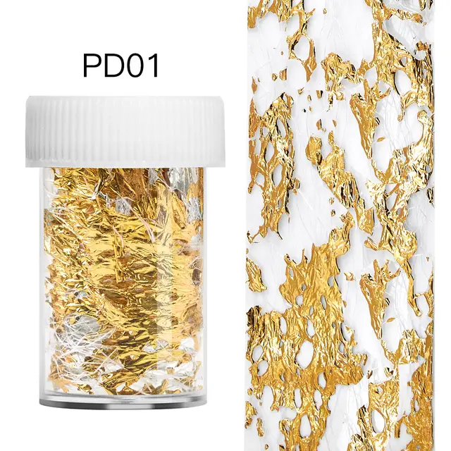 Nail Art Gold Foil Paper Sally Mesh Gold and Silver Foil Mesh Gold Thread Gold - Shop at LoveMi
