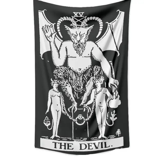 Tarot Card Destiny Astrology Divination Retro Tapestry Wall Tapestry Black And White 3062 - Shop at LoveMi