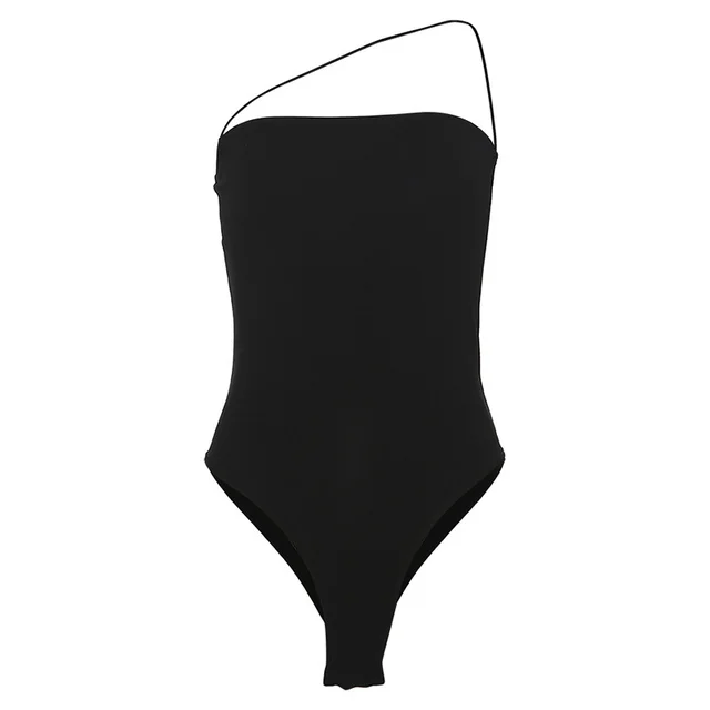 Slim Tube Top Type Jumpsuit Women's Oblique Shoulder Sling Black - Shop at LoveMi