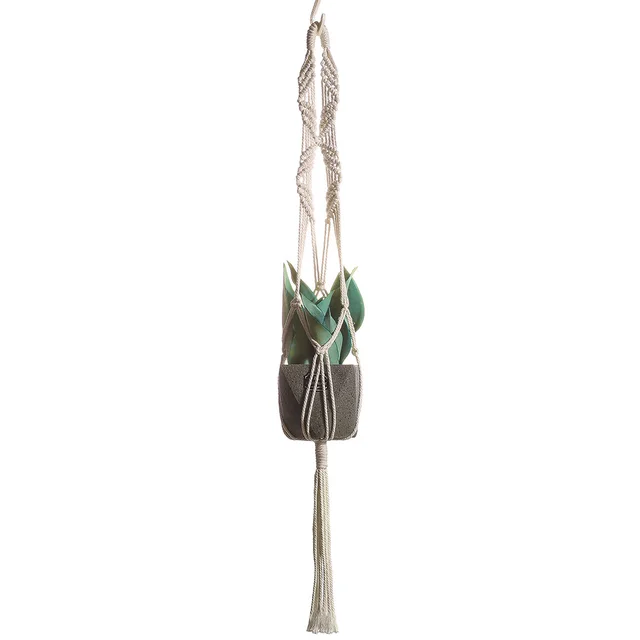 Handmade Cotton Rope Net Bag Hanging Basket Balcony Plant Hanging Pot Garden Hanging 95Cm - Shop at LoveMi