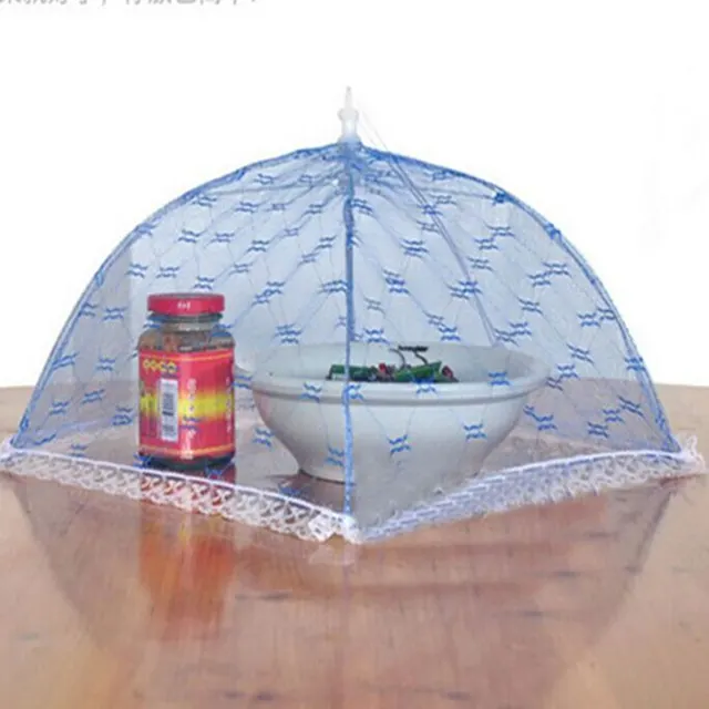 Lace Mesh Food Cover, Large Size Food Cover, Food Cover, Foldable Umbrella, Fly Cover Blue - Shop at LoveMi