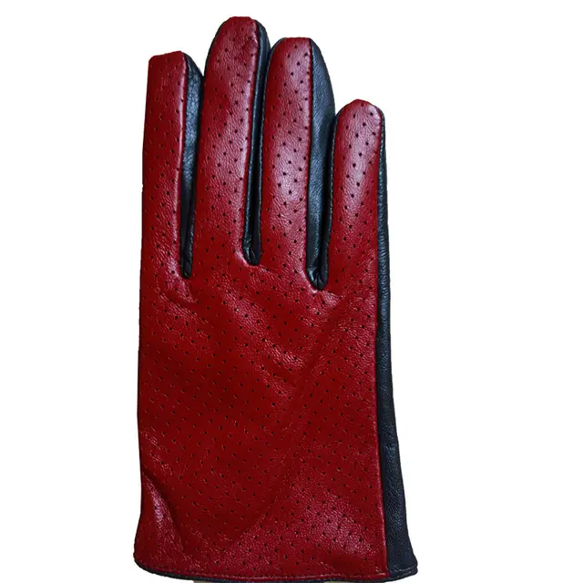 Sheepskin ladies medium size silk gloves Red - Shop at LoveMi
