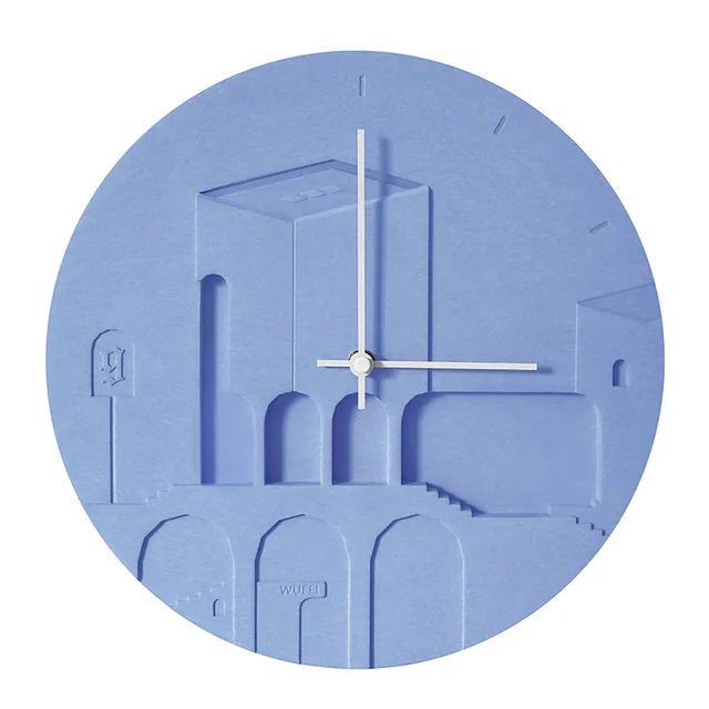 No Non Creative Cement Wall Clock Nordic Fashion Personality Blue - Shop at LoveMi