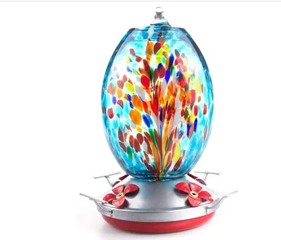 Hummingbird Water Feeder Bird Feeder Anti Ant Hook Stained Glass Feeder - Shop at LoveMi