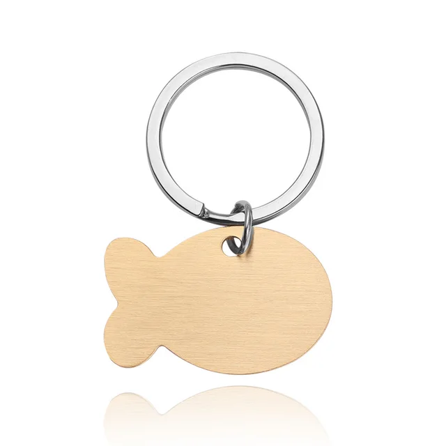 Personalized Cat Dog Pet ID Tag Keychain Engraved Pet ID Name for Cat Puppy Dog Collar Tag Pendant Keyring Bone Pet Accessories Gold - Shop at LoveMi