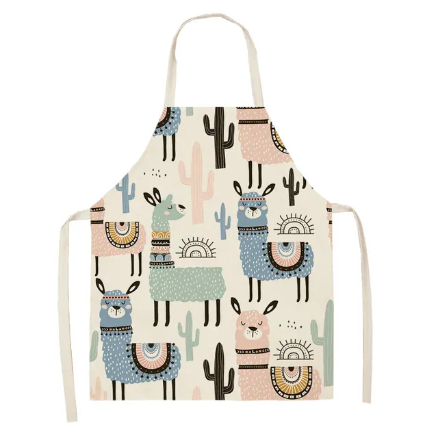 Cartoon Cute Forest Alpaca Series Cotton And Linen Apron Support Customized Pictures Wql0149 4 - Shop at LoveMi
