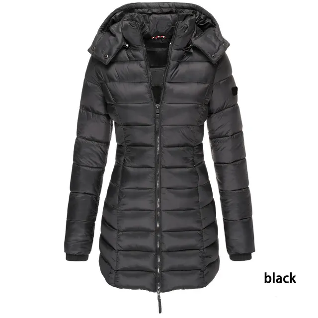 Mid length Slim fit Quilted Jacket Black - Shop at LoveMi