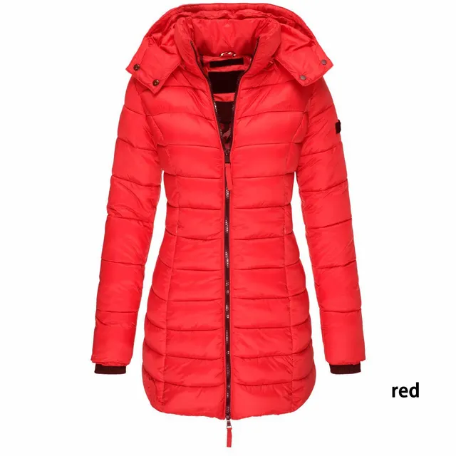 Mid length Slim fit Quilted Jacket Red - Shop at LoveMi