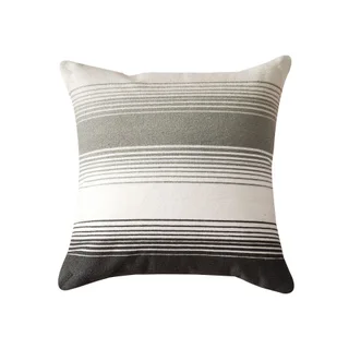 New Nordic Simple Home Embroidery Pillow Full Embroidered Bohemian Simple Embroidered Cushion - Rainbow Bar Gray