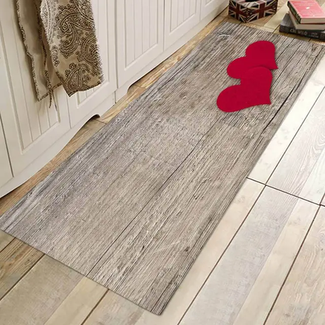 Kitchen Mat Bedroom Living Room Carpet Entrance Doormat Home Hallway Balcony Floor Mat Wood Pattern Bathroom Anti Slip Long Rug - Shop at LoveMi