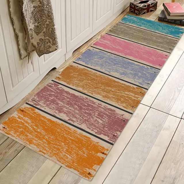 Kitchen Mat Bedroom Living Room Carpet Entrance Doormat Home Hallway Balcony Floor Mat Wood Pattern Bathroom Anti Slip Long Rug H - Shop at LoveMi