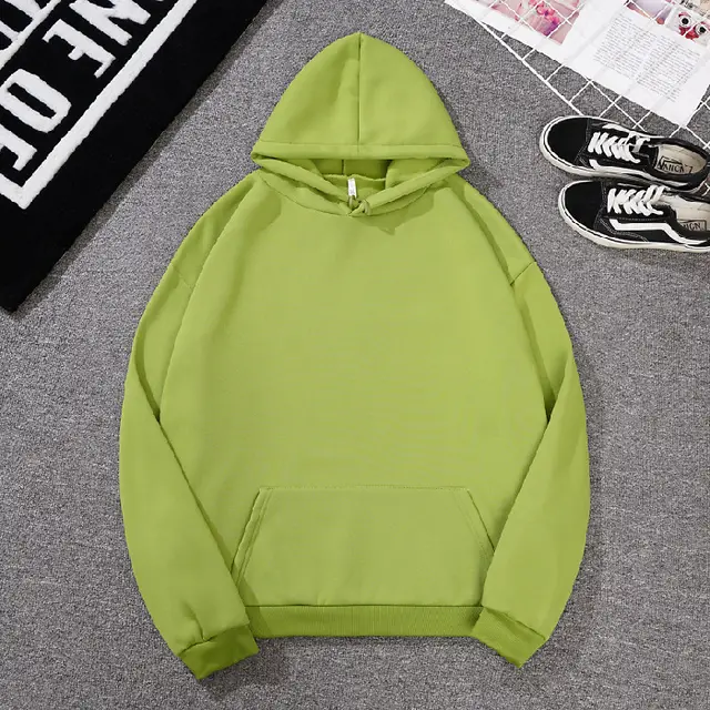 Girls Blank Solid Color Hoodie Sweater Green - Shop at LoveMi