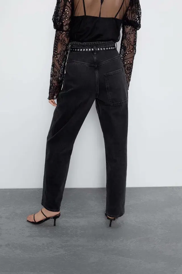 Daddy Harlan Jeans Women's Spring New High Waist Loose Slim Small Straight Carrot Pants Black - Shop at LoveMi