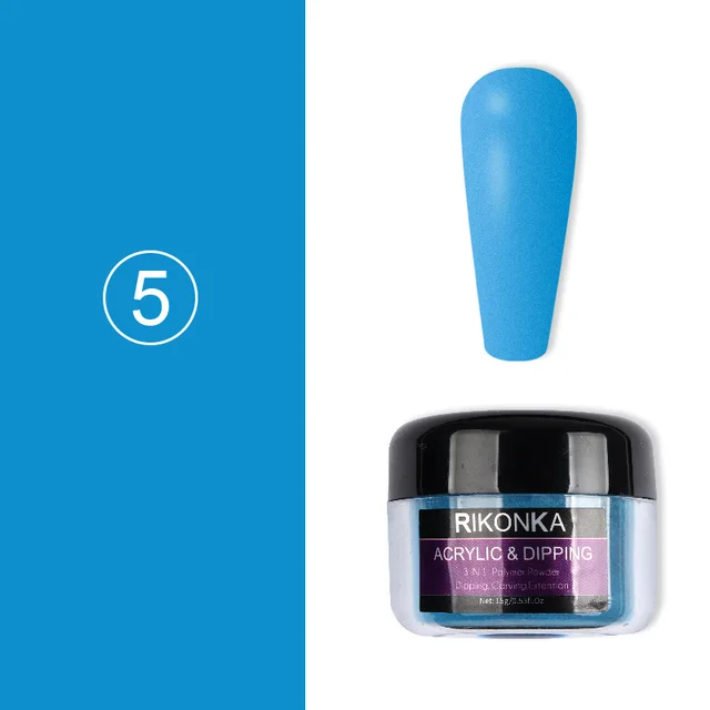 15g Acrylic Powder Sky Blue Carved Nail Art Pigment 5Style - Shop at LoveMi