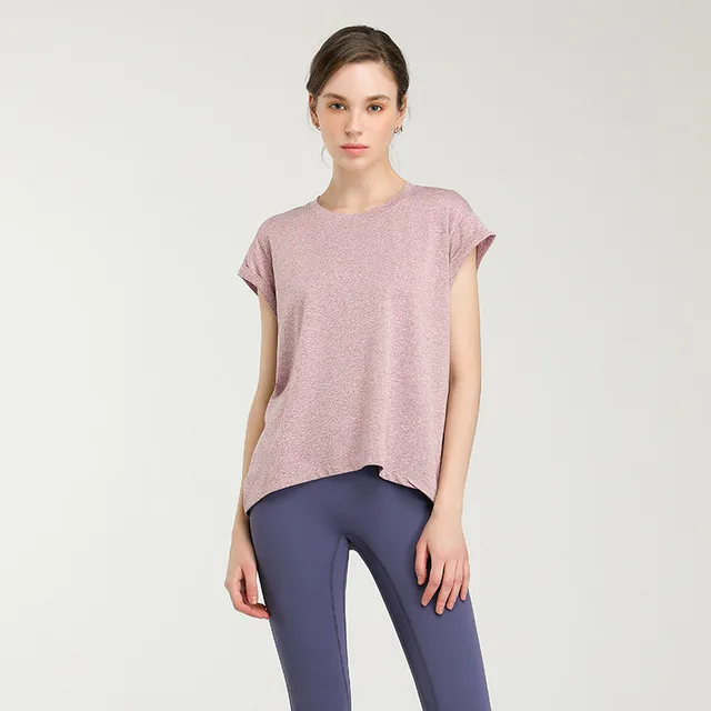 Quick Drying Sportswear, T shirt,Fashion Yoga Clothes, Loose Beauty Back Tops, Running Fitness Clothes Pink - Shop at LoveMi