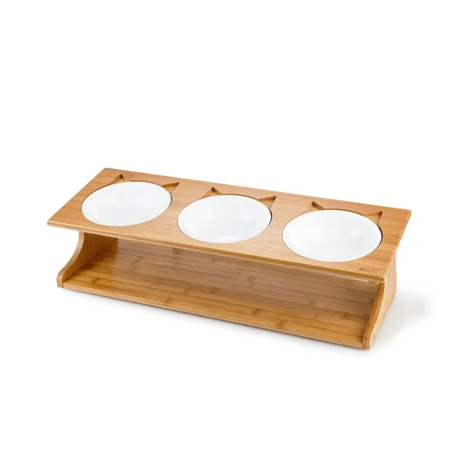 Ceramic Cat Food Bowl Rice Bowl Water Bowl Bowl Rack - Shop at LoveMi