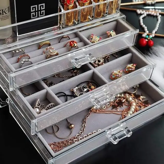 Accessory storage box acrylic jewelry box jewelry earrings 26 Grid Top - Shop at LoveMi