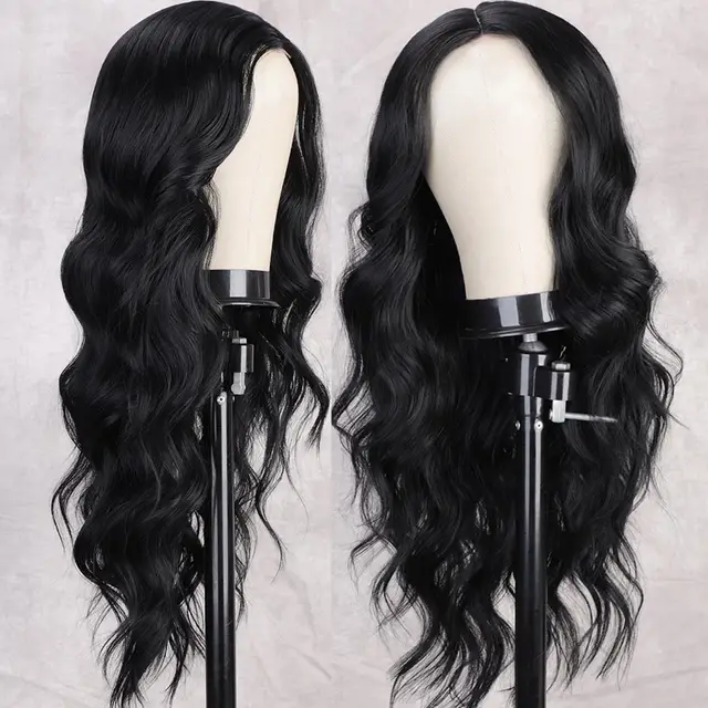 Long Hair Wigs European And American Ladies With Long Curly Hair Black - Shop at LoveMi