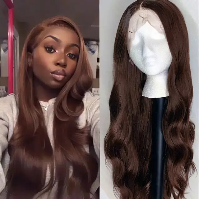Long Hair Wigs European And American Ladies With Long Curly Hair Dark Brown - Shop at LoveMi