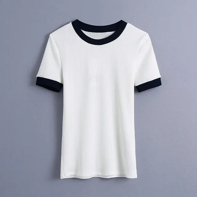 Summer Color Matching O neck T shirt Women's Close Fitting Short Sleeved Shirt Sports Shorts Short Sleeve - Shop at LoveMi