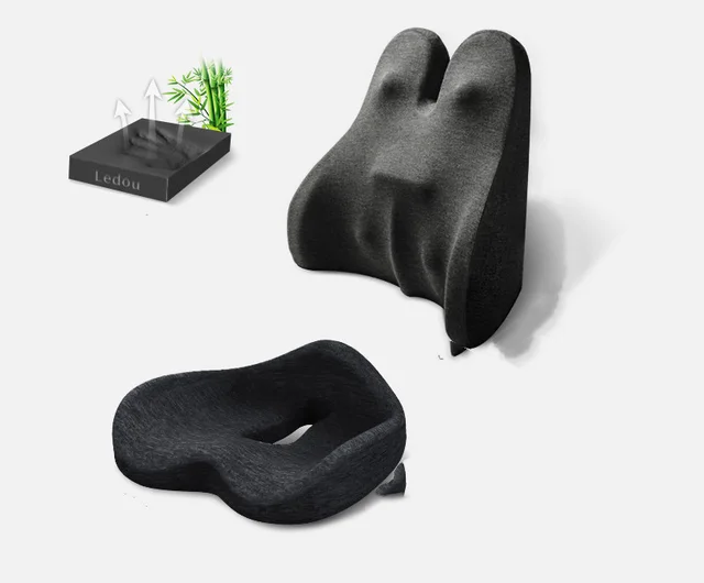 Ledou Waist Cushion Office Lumbar Memory Foam Pillow Lumbar Pillow For Pregnant Women Bamboo Charcoal Dark Gray - Shop at LoveMi