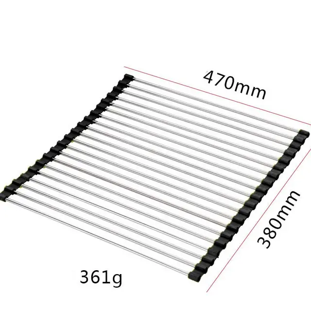Sink Bowl Rack Stainless Steel Drain Rack Foldable Kitchen Sink Sink Sink Dish Rack Black 20 Tube L - Shop at LoveMi