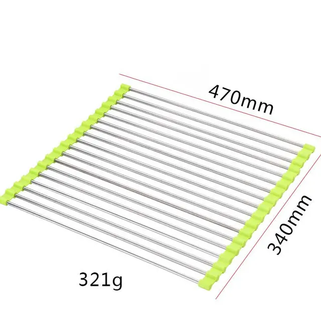 Sink Bowl Rack Stainless Steel Drain Rack Foldable Kitchen Sink Sink Sink Dish Rack Green 18 Tube L - Shop at LoveMi