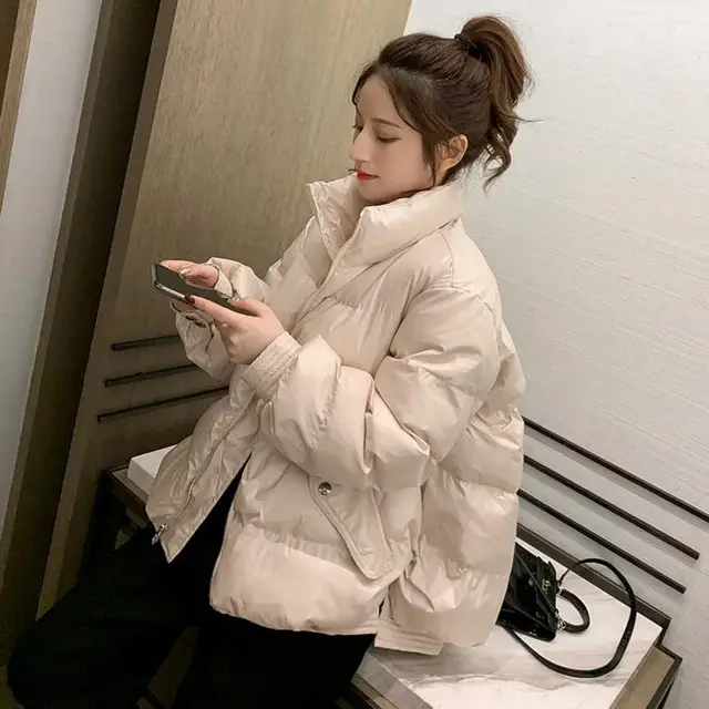 Korean Style Loose Little Down Padded Coat White - Shop at LoveMi