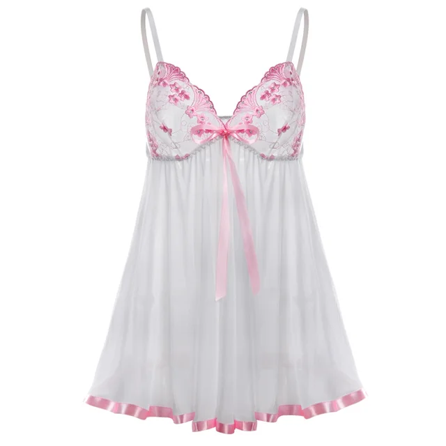 Sexy Lace Embroidery Sequin Sexy Lingerie Women Pink - Shop at LoveMi