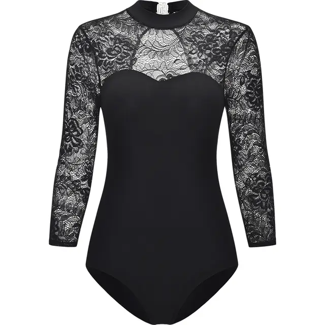 Lace Ballet Body Suit Women s All in one Aerial Yoga Suit Black - Shop at LoveMi