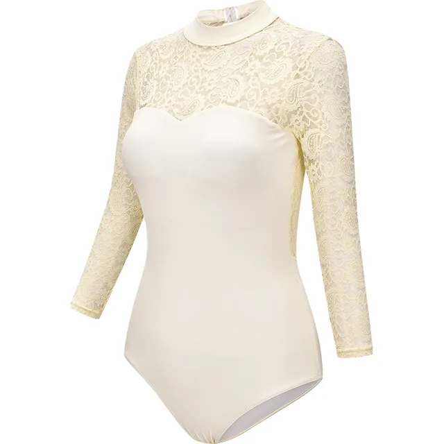 Lace Ballet Body Suit Women s All in one Aerial Yoga Suit White - Shop at LoveMi