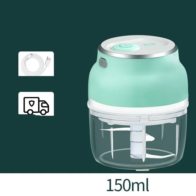 Portable Electric Mini Garlic Cutter Masher Vegetable Fruit Meat Food Chopper Grinder 150Ml - Shop at LoveMi