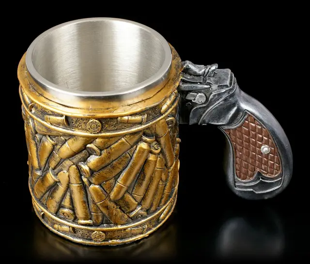 Bullet Stainless Steel Cup Personalized Pistol Style Beer Cup Gold - Shop at LoveMi