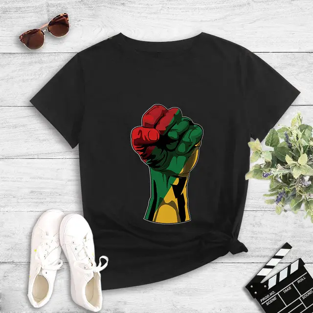 I Cant Breathe Fist Casual Fashion Wild Trend Soft Breathable Short Sleeved T Shirt Black - Shop at LoveMi