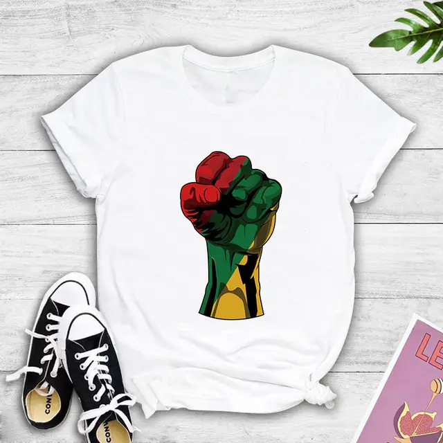 I Cant Breathe Fist Casual Fashion Wild Trend Soft Breathable Short Sleeved T Shirt White - Shop at LoveMi