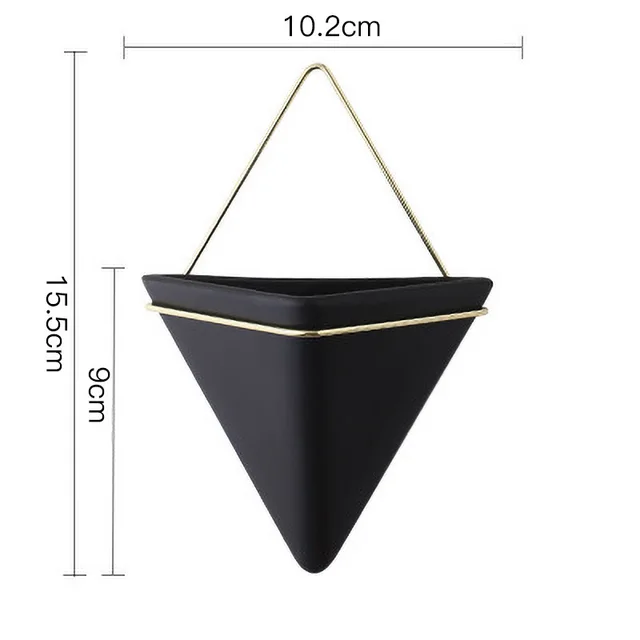 Strongwell Ceramic Hanging Pot Green Plant Container Wall Black - Shop at LoveMi