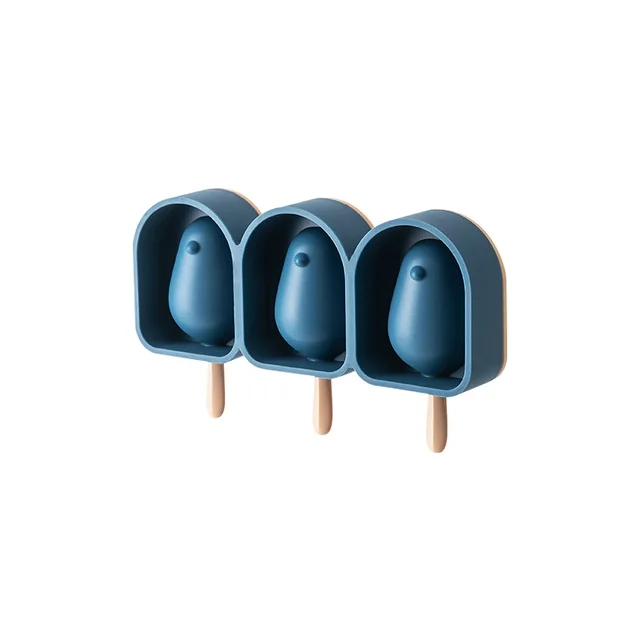 Silicone Bird Shape Ice Cream Mold Popsicle Mould With Sticks 3 Cell Ice Cube Tray DIY Dessert Cake Decoration Tool Blue - Shop at LoveMi