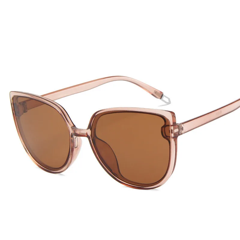 Colourful Sunglasses Men's And Women's Cat Eye Sunglasses Retro Glasses - Transparent Tea