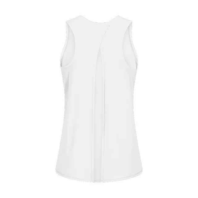 Cross border European and American Sleeveless Sports Vest Women's Summer Running Fitness Top Loose Blouse Bandage Yoga Wear White - Shop at LoveMi