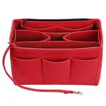 Cross-Border Felt Cosmetic Bag Multi-Function Large-Capacity Bag Middle Bag Travel Wash Felt Storage Bag - Red