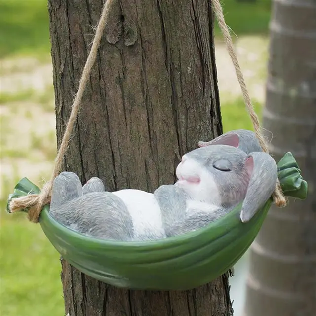 Garden Courtyard Landscape Resin Animal Furnishings Simulation Pendant Sculpture Bunny - Shop at LoveMi