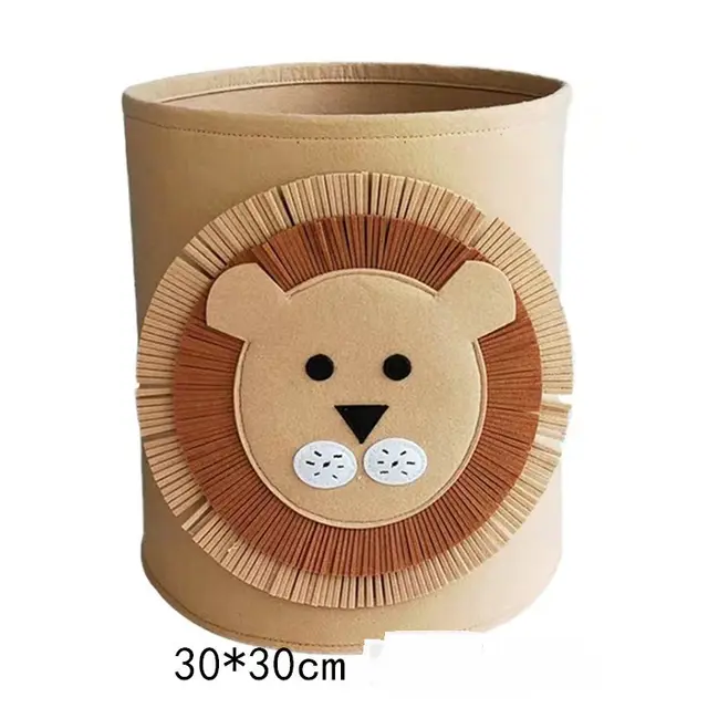 Felt Storage Bucket Children's Toy Big Lion Storage Basket Lion - Shop at LoveMi